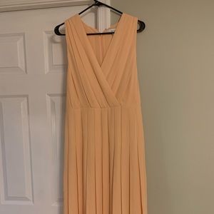 Reiss Mariona Pleated Midi Dress, Nude